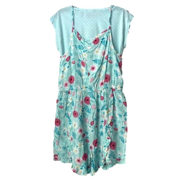 Blush by Us Angels Girl’s Romper Mint Floral Top Set Size Large NWT - Picture 6 of 6